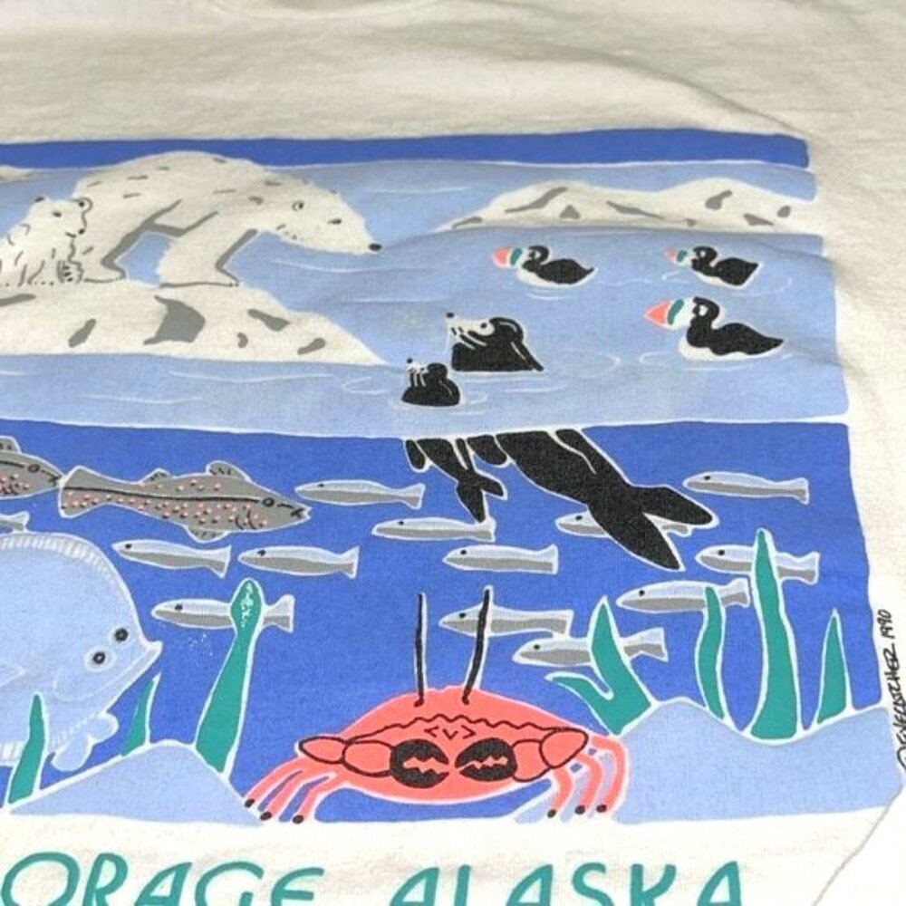 Vintage Anchorage Alaska Graphic T-Shirt By EyeCatcher 1990 - Picture 3 of 7